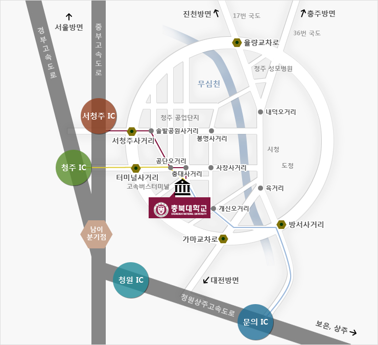 충북대학교 약도